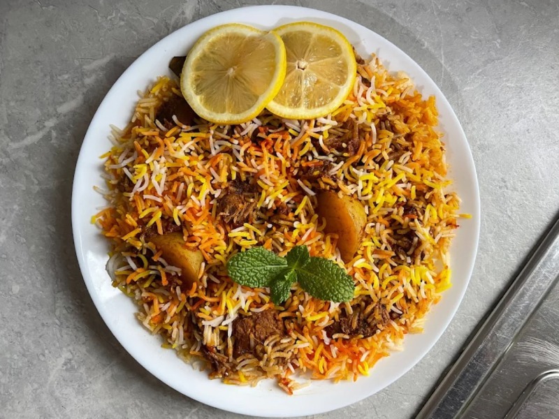 Plate of a Hot Biryani served in Aby’s Biryani Takeaway in Burnley & Blackburn 